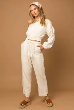 Benny High Waisted Pants - Cream