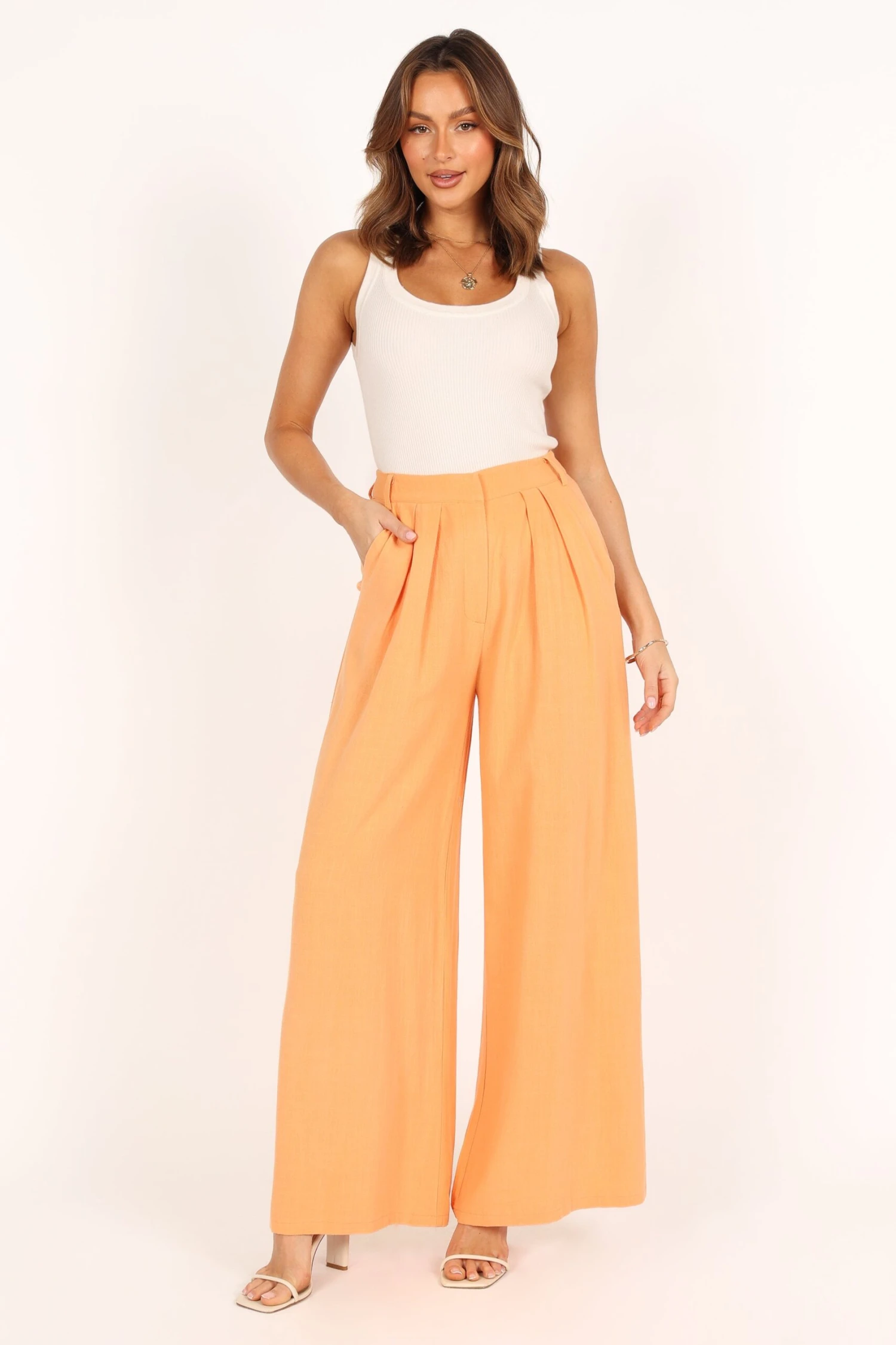 Felix Wide Leg Pants - Orange 3 Felix Wide Leg Pants - Orange