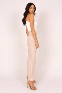 Henry High Waisted Wide Leg Pants - Beige Stripe 23 Henry High Waisted Wide Leg Pants - Beige Stripe -Giordano Style petal and pup usa bottoms henry high waisted wide leg pants beige stripe 32246216786097