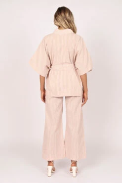 Henry High Waisted Wide Leg Pants - Beige Stripe 25 Henry High Waisted Wide Leg Pants - Beige Stripe -Giordano Style petal and pup usa bottoms henry high waisted wide leg pants beige stripe 32246216917169