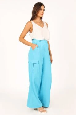 Trinny Pant - Ocean Blue -Giordano Style petal and pup usa bottoms trinny pant ocean blue 33612417237169