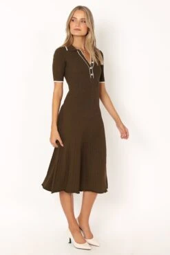 Diana Midi Dress - Olive -Giordano Style petal and pup usa dresses diana midi dress olive 34007555801265