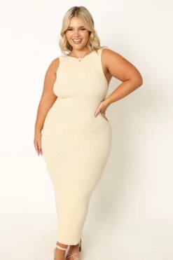 Nita Midi Dress - Beige -Giordano Style petal and pup usa dresses nita midi dress beige 33968165814449