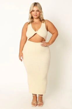 Nita Midi Dress - Beige -Giordano Style petal and pup usa dresses nita midi dress beige 33968166207665