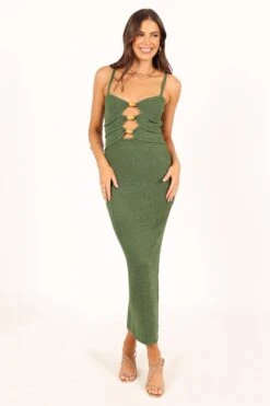 Normani Midi Dress - Olive -Giordano Style petal and pup usa dresses normani midi dress olive 33722417381553