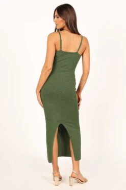 Normani Midi Dress - Olive -Giordano Style petal and pup usa dresses normani midi dress olive 33722417545393