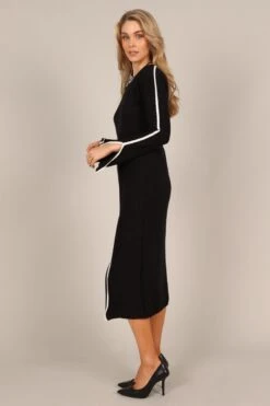 Vinnie Long Sleeve Midi Dress - Black -Giordano Style petal and pup usa dresses vinnie long sleeve midi dress black 33077778940081