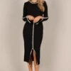 Vinnie Long Sleeve Midi Dress - Black -Giordano Style petal and pup usa dresses vinnie long sleeve midi dress black 33077779038385