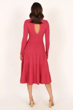 Violette Long Sleeve Midi Dress - Berry -Giordano Style petal and pup usa dresses violette long sleeve midi dress berry 33987167486129
