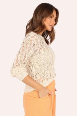 Abby Lightweight Knit Sweater - Cream -Giordano Style petal and pup usa knitwear abby lightweight knit sweater cream 33960014774449