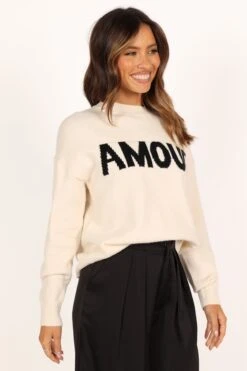 Amour Knit Sweater - Cream -Giordano Style petal and pup usa knitwear amour knit sweater cream 34007522738353