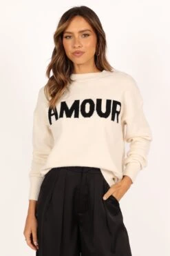Amour Knit Sweater - Cream -Giordano Style petal and pup usa knitwear amour knit sweater cream 34007522771121