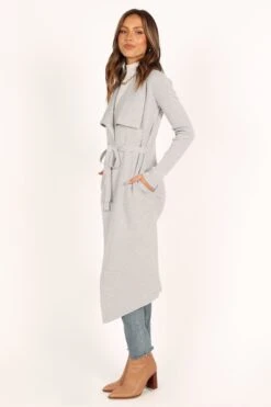 Audrina Cardigan - Grey -Giordano Style petal and pup usa knitwear audrina cardigan grey 33378358493361