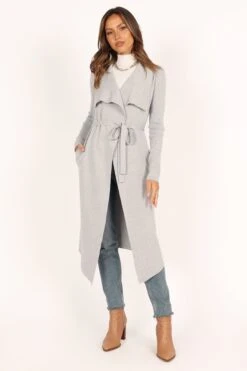 Audrina Cardigan - Grey -Giordano Style petal and pup usa knitwear audrina cardigan grey 33378358591665