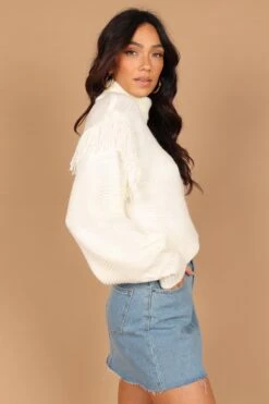 Christie Fringe Knit Sweater - Cream -Giordano Style petal and pup usa knitwear christie fringe knit sweater cream 32712813478065