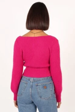 Colette Knit Sweater - Magenta -Giordano Style petal and pup usa knitwear colette knit sweater magenta 33944046076081