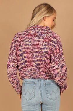 Connie Mock Neck Knit Sweater - Purple -Giordano Style petal and pup usa knitwear connie mock neck knit sweater purple 32564129530033