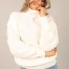Cynthia Mock Neck Knit Sweater - White -Giordano Style petal and pup usa knitwear cynthia mock neck knit sweater white 32797838868657