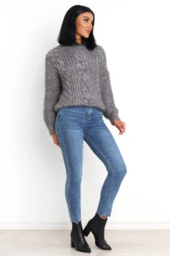 Jessica Knit Sweater - Grey -Giordano Style petal and pup usa knitwear jessica knit sweater grey 31324867821745