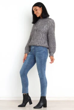 Jessica Knit Sweater - Grey -Giordano Style petal and pup usa knitwear jessica knit sweater grey 31324921725105