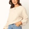 Lakelyn Textured Knit Sweater - Beige -Giordano Style petal and pup usa knitwear lakelyn textured knit sweater beige 34007520542897