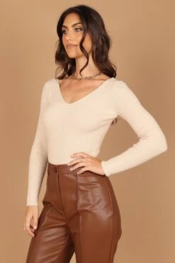 Layah Knit Sweater - Beige -Giordano Style petal and pup usa knitwear layah knit sweater beige 32532444840113