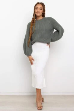 London Knit Sweater - Emerald -Giordano Style petal and pup usa knitwear london knit emerald 28744384086193