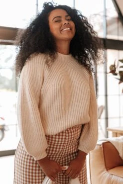 London Knit Sweater - Beige -Giordano Style petal and pup usa knitwear london knit sweater beige 32536887034033