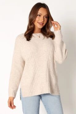 Meilani Textured Knit Sweater - Oatmeal