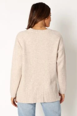 Meilani Textured Knit Sweater - Oatmeal -Giordano Style petal and pup usa knitwear meilani textured knit sweater oatmeal 34011651637425