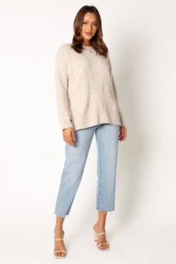 Meilani Textured Knit Sweater - Oatmeal -Giordano Style petal and pup usa knitwear meilani textured knit sweater oatmeal 34011651702961