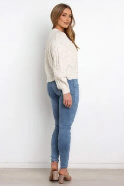 Pipsa Knit Sweater - White -Giordano Style petal and pup usa knitwear pipsa knit white us transfer don t put online 30015549669553