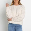 Pipsa Knit Sweater - White -Giordano Style petal and pup usa knitwear pipsa knit white us transfer don t put online 30015549767857