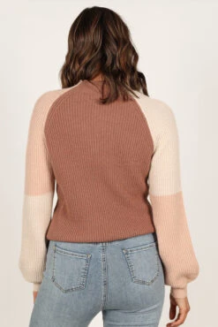 Sophia Colorblock Mockneck Knit Sweater - Multi -Giordano Style petal and pup usa knitwear sophia colorblock mockneck knit sweater multi 33260685394097