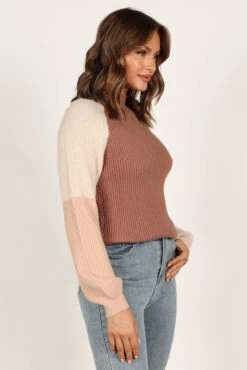 Sophia Colorblock Mockneck Knit Sweater - Multi -Giordano Style petal and pup usa knitwear sophia colorblock mockneck knit sweater multi 33260685459633