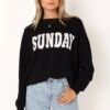 Sunday Crewneck Knit Sweater - Black