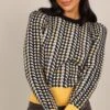 Tina Houndstooth Knit Sweater - Black/Mustard -Giordano Style petal and pup usa knitwear tina houndstooth knit sweater black mustard 32847163949233