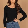 Valerie Off Shoulder Knit Sweater - Black -Giordano Style petal and pup usa knitwear valerie off shoulder knit sweater black 32542548164785