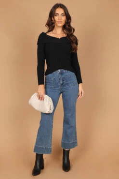 Valerie Off Shoulder Knit Sweater - Black 11 Valerie Off Shoulder Knit Sweater - Black -Giordano Style petal and pup usa knitwear valerie off shoulder knit sweater black 32542548230321