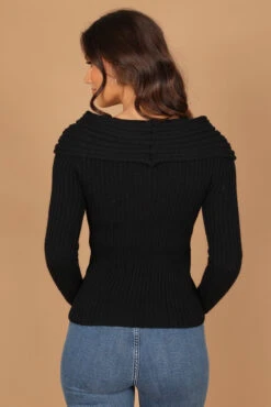 Valerie Off Shoulder Knit Sweater - Black 14 Valerie Off Shoulder Knit Sweater - Black -Giordano Style petal and pup usa knitwear valerie off shoulder knit sweater black 32542548328625