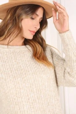 Shannon Oversize Cable Knit Sweater - Beige -Giordano Style petal and pup usa oversize cable sweater 32656975003825