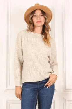 Shannon Oversize Cable Knit Sweater - Beige -Giordano Style petal and pup usa oversize cable sweater beige s 32656975036593