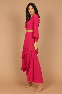 Eleanor Two Piece Skirt Set - Magenta -Giordano Style petal and pup usa sets eleanor two piece skirt set magenta 32535380000945