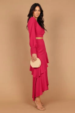 Eleanor Two Piece Skirt Set - Magenta -Giordano Style petal and pup usa sets eleanor two piece skirt set magenta 32535380099249