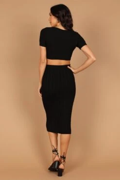 Ella Cable Knit Two Piece Set - Black -Giordano Style petal and pup usa sets ella cable knit two piece set black 32490332061873