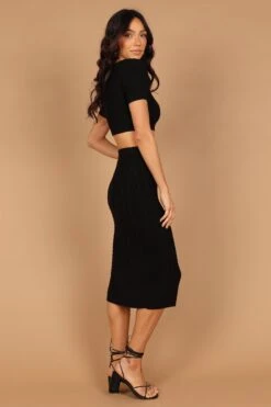 Ella Cable Knit Two Piece Set - Black -Giordano Style petal and pup usa sets ella cable knit two piece set black 32490332160177