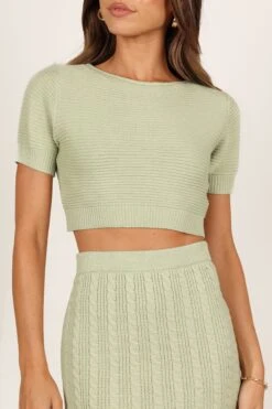 Ella Cable Knit Two Piece Set - Sage -Giordano Style petal and pup usa sets ella cable knit two piece set sage 33207226597553