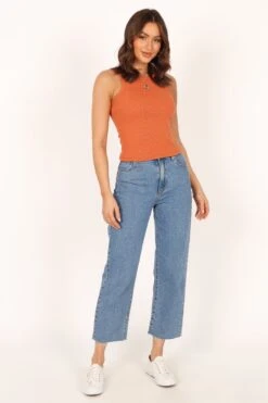 Ari Ribbed Tank Top - Burnt Orange 19 Ari Ribbed Tank Top - Burnt Orange -Giordano Style petal and pup usa tops ari ribbed tank top burnt orange 33779275235505