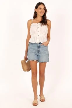 Ariana Top - White -Giordano Style petal and pup usa tops ariana top white 33690345996465