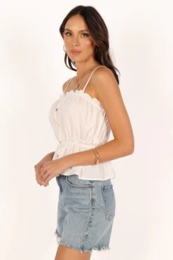 Ariana Top - White -Giordano Style petal and pup usa tops ariana top white 33690346062001